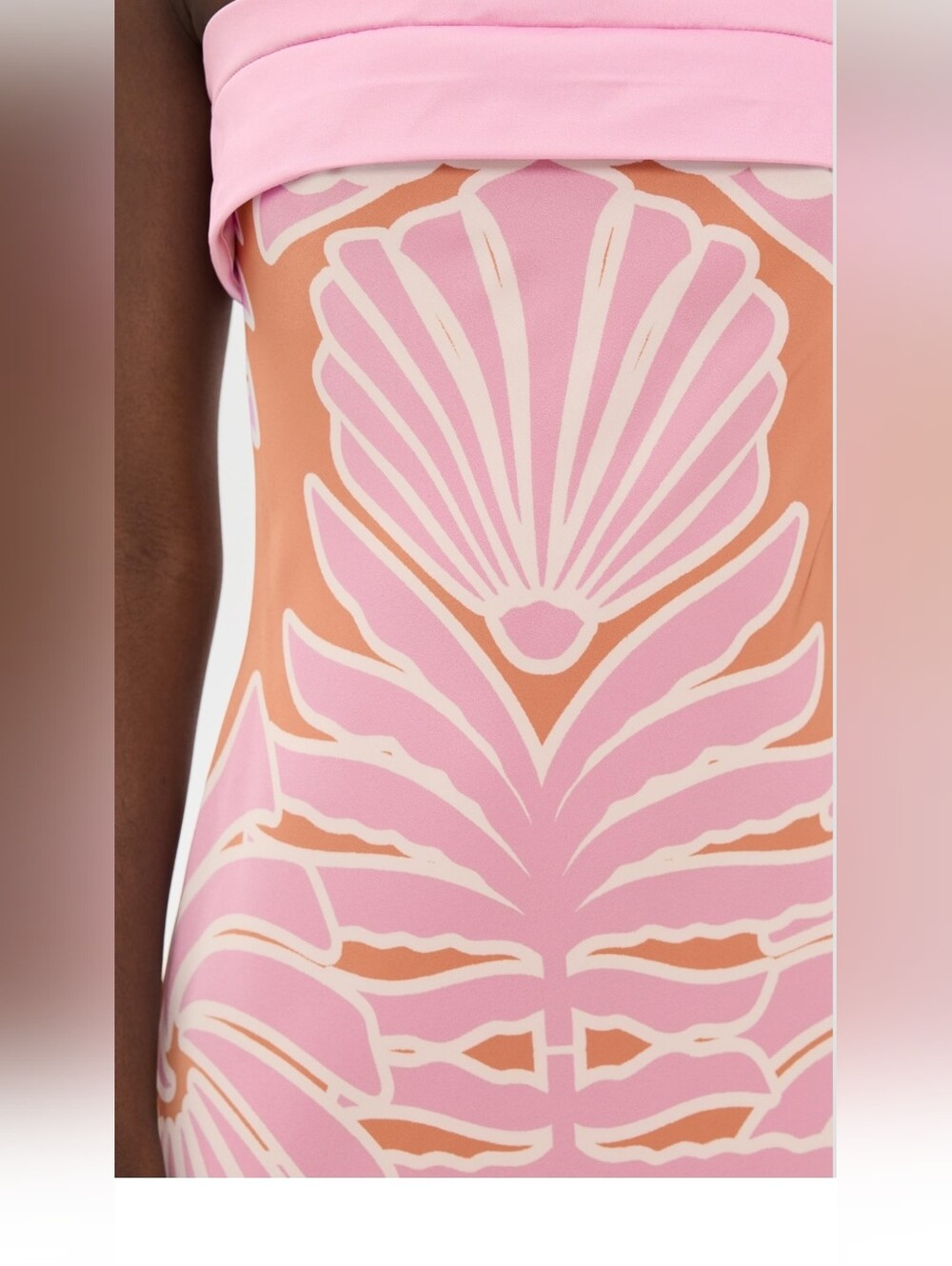 Strapless Pink Shell-Print Maxi Dress - Picture 3 of 6